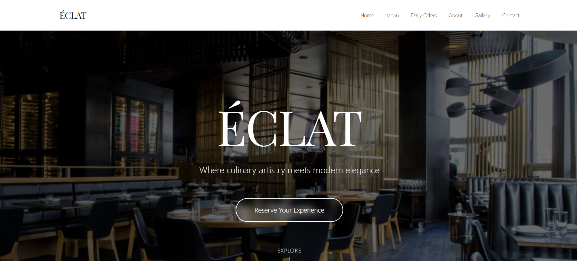 ÉCLAT Restaurant Website #5