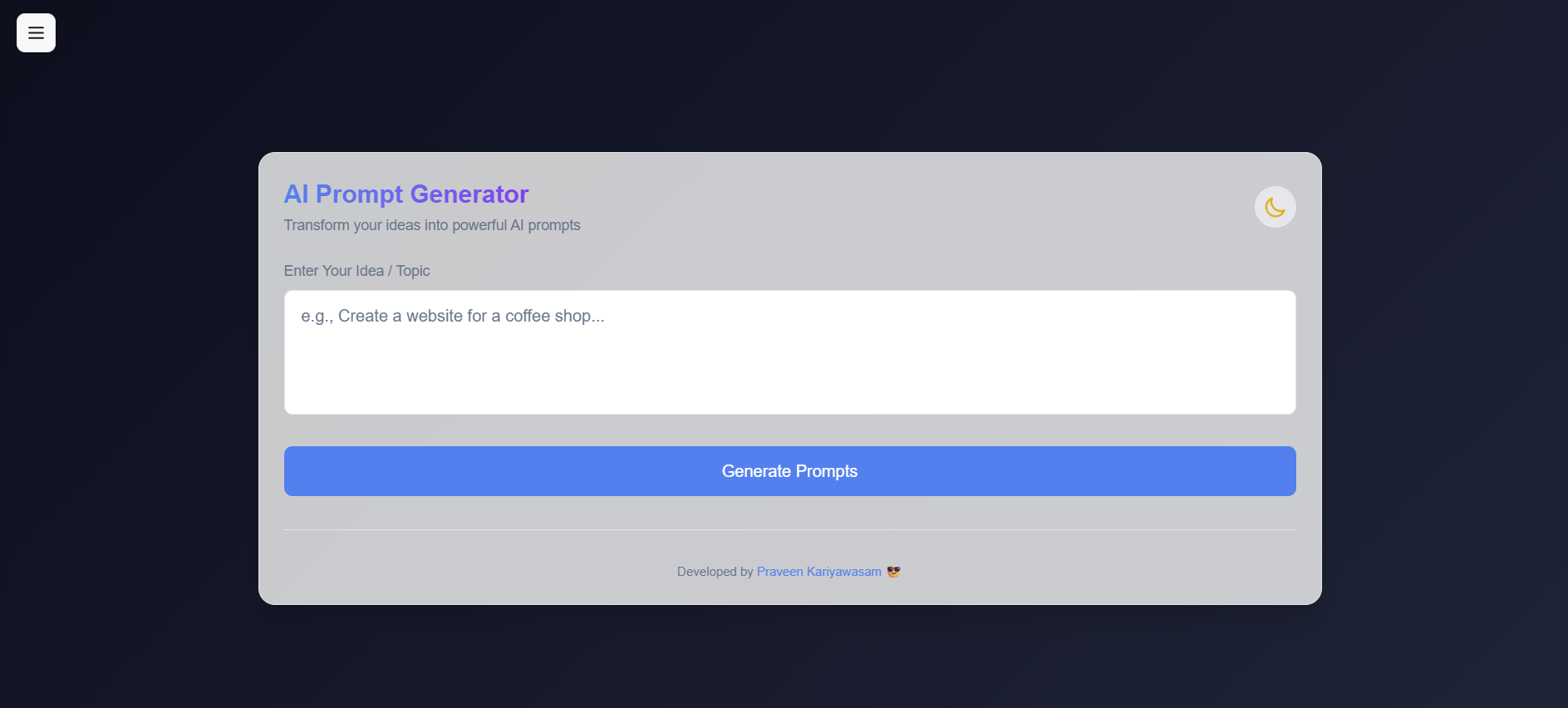 AI Website Prompt Generator #11